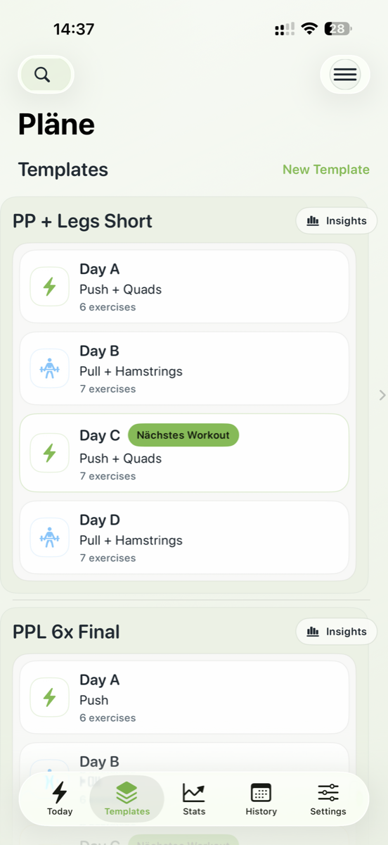 Plans screen preview
